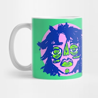 Pink sketchy face Mug